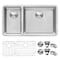 Ruvati 32" Undermount Kitchen Sink 30/70 Double Bowl 16 Gauge SS RVM5307 - alternate 1